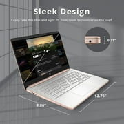 New HP 14 Laptop, Intel Celeron N4120,4GB RAM, 64GB eMMC, Long Battery Life,Rose Gold