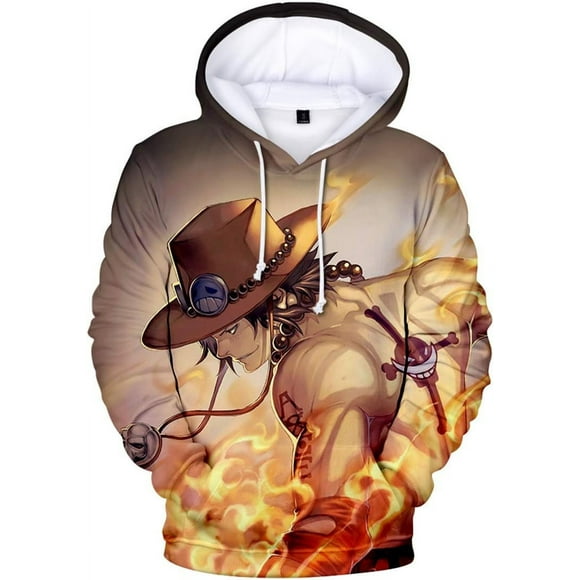 For Cosplay 3D Anime Pullover Hoodie Monkey D Luffy Halloween Unisex Adult Manga Merch Sweater With Kangaroo Pockets XX-Large