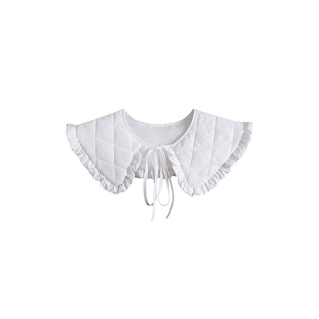 Minnieouse Chal de cuello falso para mujer, abrigo de cumpleaños a cuadros acolchado con volantes de algodón, chaqueta, camiseta, Capelet, cubierta de Accesorios de disfraces Blanco Minnieouse AP013193-02