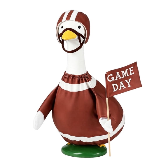 Football Porch Goose Outfit, 23 Inch American Football Print Vest, Sporty Game Day Goose Costume for Outdoor Patio Lawn Garden Decor