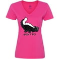 thumbnail image 3 of Inktastic Animals Cute Skunk Wasn't Me Women's V-Neck T-Shirt, 3 of 5
