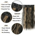 thumbnail image 7 of Long Curly Synthetic Wig with Yellow Brown Highlights for Women Natural Looking Hairpiece with Elastic Fishing Line, 7 of 7