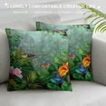 thumbnail image 3 of GOSMITH Tropical Plants Outdoor Pillow Shams, Decorative Pillowcases Cushion Case, Soft Throw Pillow Covers Waterproof Pillow Case, Watercolor Monstera Palm Leaves with Flowers Birds White, 3 of 5