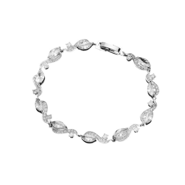 Qarigey Cadenas geométricas de cobre Brazalete de circón Decoración de mano Decoraciones Novia Joyería Regalo de fiesta de cumpleaños Joyas Ropa, zapatos y accesorios Miscelánea Blanco Qarigey AP014500-03
