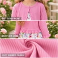 thumbnail image 5 of Lanbubble Toddler Girls Dresses with Ruffle Cardigan, 2‑Piece Fall Outfits for 3‑7T, 5 of 10