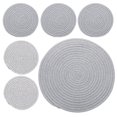 thumbnail image 1 of Uxcell 6 Pcs 7 Inch 12 Inch Plant Coasters Mat Pot Holders Saucer, Light Gray, Gray Stripes, 1 of 1