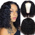 thumbnail image 1 of Peluca Sintética de Cabeza Completa con Cabello Rizado de Gran Ola, Encaje Frontal Negro a la Moda, 1 of 10