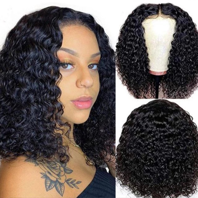 Peluca Sintética de Cabeza Completa con Cabello Rizado de Gran Ola, Encaje Frontal Negro a la Moda