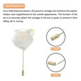thumbnail image 5 of Uxcell 8 Pcs Groom Boutonnieres Rose Boutonnieres Pins 2"x3.5" for Men Wedding Ceremony Anniversary Milky White, 5 of 6