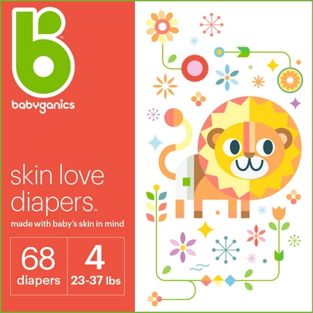 Babyganics Ultra Absorbent Diapers, Size 4, 68