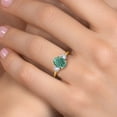 thumbnail image 4 of Gem Stone King 18K Yellow Gold Plated Silver Green Malachite and White Created Sapphire Engagement Ring for Women | 3.00 Cttw | Oval 9X7MM | Gemstone Birthstone | Size 9, 4 of 6