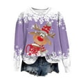 thumbnail image 6 of UngA Women's Christmas Sweatshirt Casual Christmas Tree Pullover Shirt Long Sleeve Christmas Vacation Party Clothes Top Women Sweatshirts (Purple,S), 6 of 6