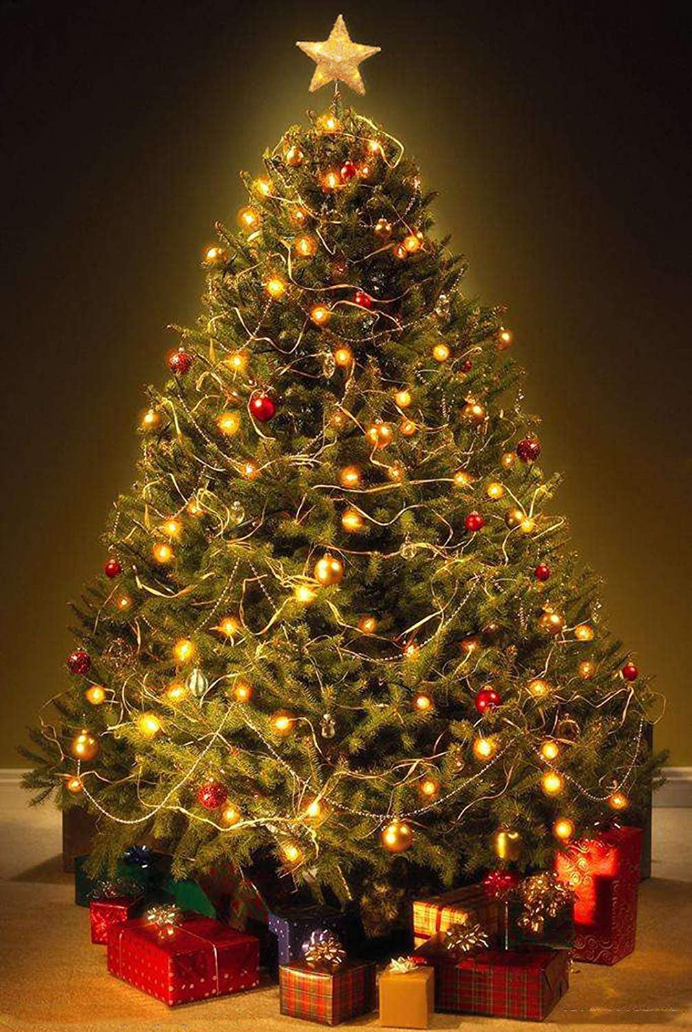 Christmas Tree Topper Star 10 Inch Glittering Gold Xmas Tree Ornament Indoor Party Home Decoration Fit for Ordinary Size Christmas Tree