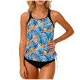 thumbnail image 7 of HAOTAGS Women's Printed Pullover Top And Briefs Bikini Loose Drawstring Split Bikinis Set,, 7 of 7