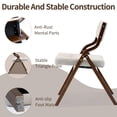 thumbnail image 4 of Sillas plegables HOMEFUN acolchadas de madera con cojín, paquete de 2 unidades, color camel, 4 of 8