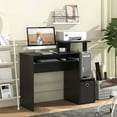 thumbnail image 4 of Costway Home Office Computer Desk Space-saving Study Writing Desk with Keyboard Tray Black, 4 of 9