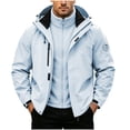 thumbnail image 3 of Timoontee Men 3-in-1 Hooded Ski JacketDetachable Fleece InnerFull ZipWindproof WaterproofWinter Hiking Outerwear Blue L, 3 of 7