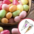 thumbnail image 6 of DALX 100pcs Candy Cone Bag Party Popcorn Ice Cream Cookies Biscuits Storage Plastic Cone Pouch, 6 of 8