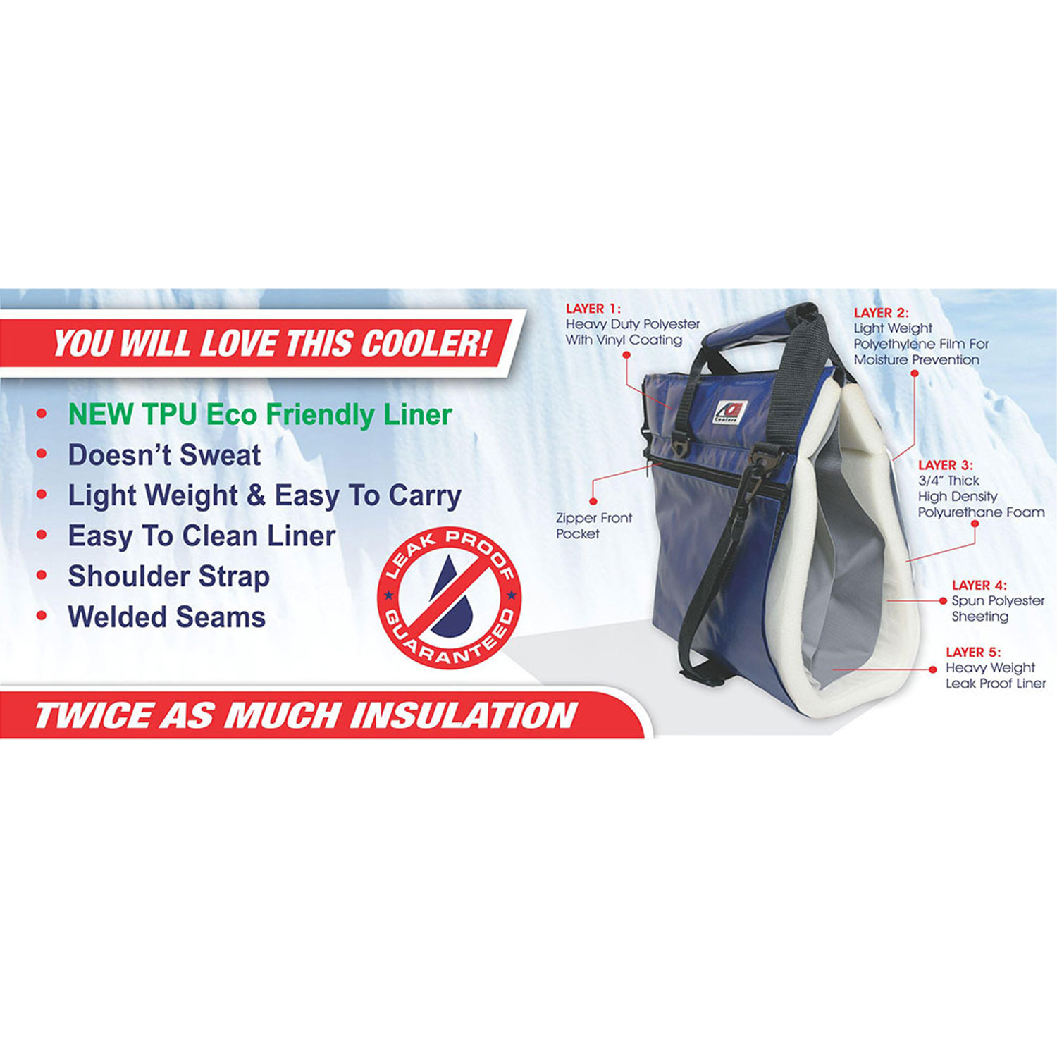 AO Coolers AOSNG38BK Stow-N-Go 38 Can Low Profile Portable Soft Cooler, Black - image 3 of 5