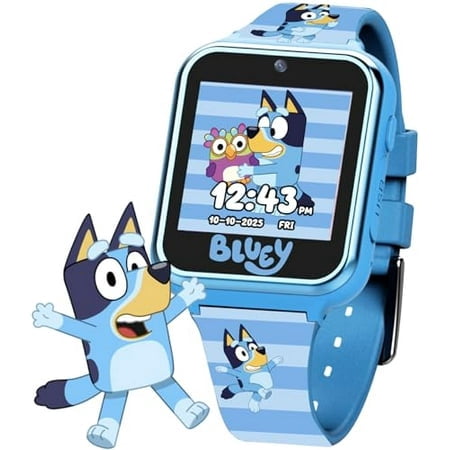 Accutime Bluey Kids Smartwatch with Camera Games Pedometer and Audio Recorder for Creative Play and Learning 1.5 Touchscreen Blue Fits 5.5 -8.0 Wrists for Boys and Girls Ages 3+