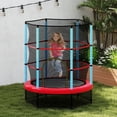 thumbnail image 4 of Gymax 55'' Mini Trampoline for Kids w/ Safety Enclosure Net & Seamless Design, 4 of 10