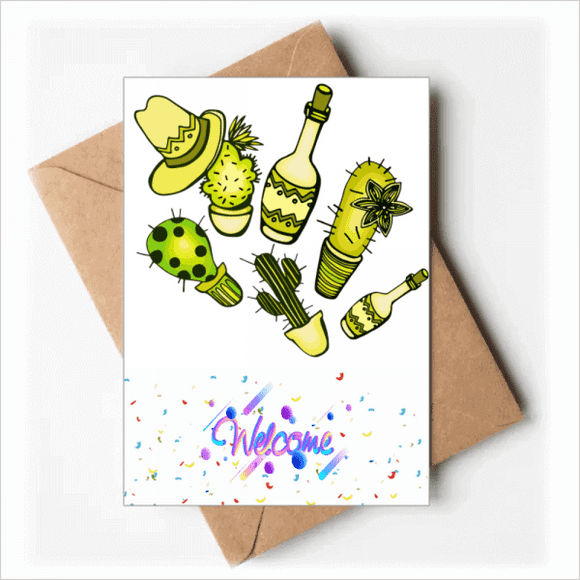 Sombrero Mexico Desert Cactus Mexican Welcome Back Greeting Cards Envelopes Blank