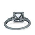 thumbnail image 3 of Black Tone, Simulated Cubic Zirconia Size-7 Asscher Cut Art Deco Wedding Engagement Ring Bridal Buttere 925 Sterling Silver, 3 of 7