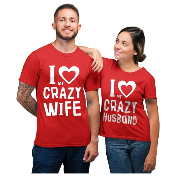 Couples Shirts Husband And Wife Shirts for Couples His And Hers Matching Set Man Red XX-Large / Woman Red Small