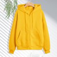thumbnail image 2 of Akiihool Comfort Hoodie Women Womens Zip Up Hoodies Long Sleeve Sweatshirts Fall Outfits Oversized Sweaters Casual Fashion Jackets Yellow,XL, 2 of 4
