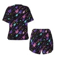 thumbnail image 5 of Kdxio Colorful Guitar Print Pajamas Sets for Women Short-Sleeved Pjs with Lounge Shorts Two Piece Sleepwear S-4XL, 5 of 9