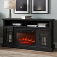 thumbnail image 2 of BELLEZE  58" TV Stand with 23" Electric Fireplace, Fireplace TV Console for TV up to 65 Inch, Home Entertainment Center with Storage Cabinet & Adjustable Shelves - Astorga (Rustic Grey), 2 of 7