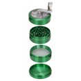 thumbnail image 4 of Molinillo para fumar de 4 capas, herramienta de pulido de aleación de zinc agitada a mano, 55 mm con cubierta magnética (verde), 4 of 5