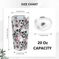 thumbnail image 2 of Sugar Skull Goth Tumbler, Cherry Blossom Stainless Steel Thermal Vacuum Insulated Travel Mug with Lid 20 Oz, Father''s Day Holiday Birthday Gift for Dad Mom Friend Sister Bestie BFF, 2 of 5