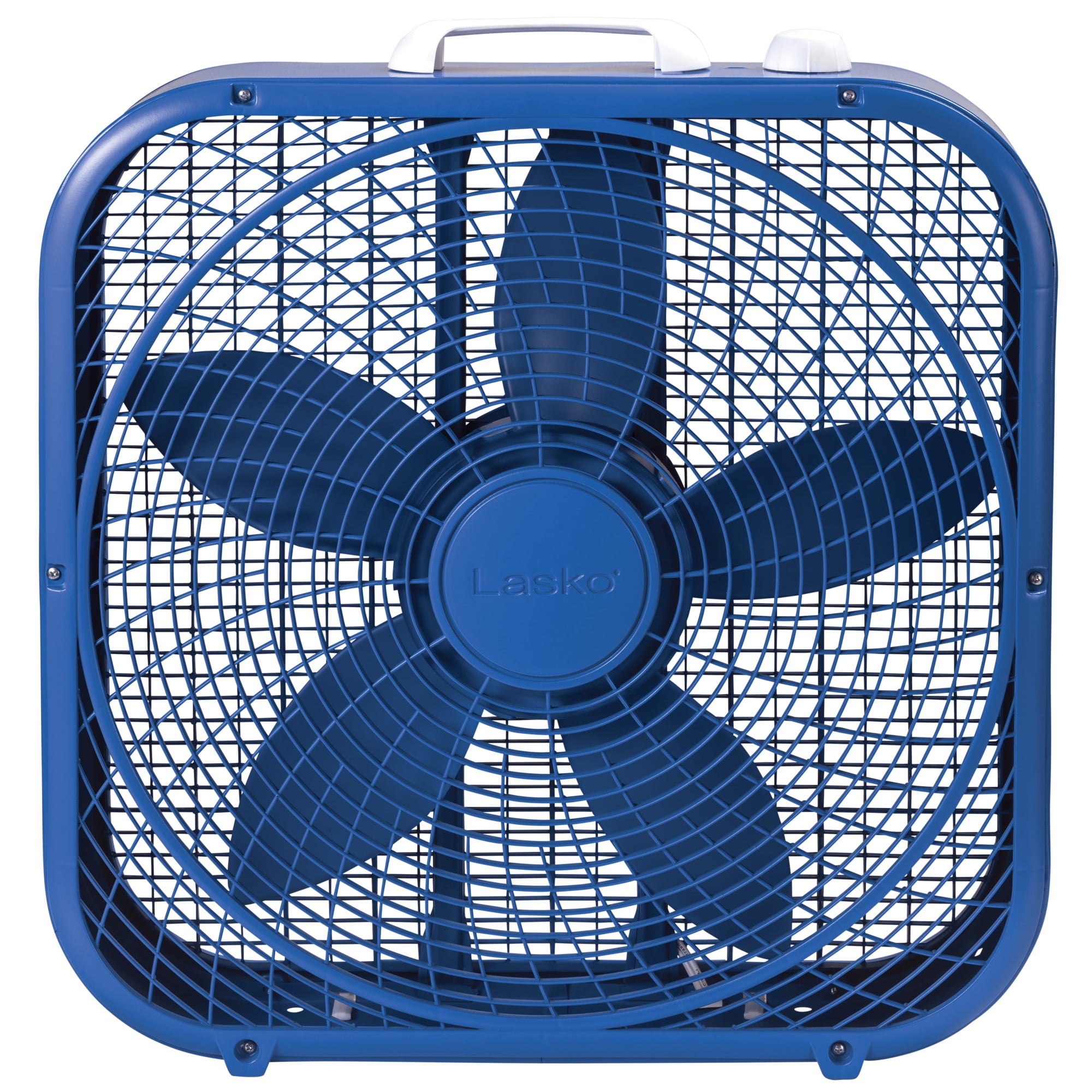 Lasko 20" Cool Colors Classic Box Fan with Weather-Resistant Motor, Portable Cooling Floor or Window Fan, 3 Speeds, Blue, B20308