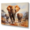 thumbnail image 2 of Designart "Elephants in African Prairies III" Animals Canvas Art Print, 2 of 5