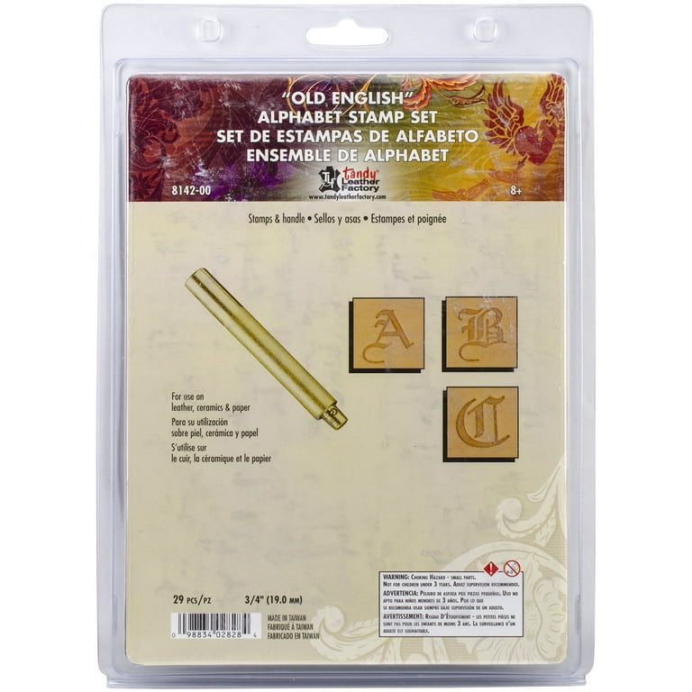 Tandy Leather Craftool Alphabet Stamp Set 1/4 inch (6 mm) Open Face 4909-00