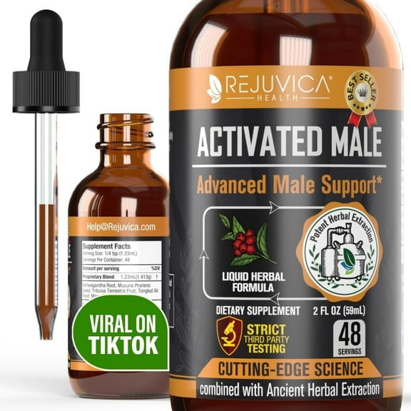 Rejuvica Health Activated Male Support Liquid Supplement - Ashwagandha, Mucuna, & More!