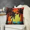 thumbnail image 2 of YINGXI Throw Pillow s, Pillow , Seaside Scenery Decorative Flannel Pillow Cushion Cases for Sofa 18x18in, 2 of 5