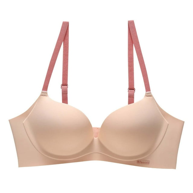 Wancir Bras for Women 2025 New Women's Solid Color Seamless Underwear without Steel Rims Detachable Chest Sagging Wave Pattern Bra