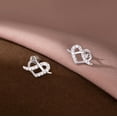 thumbnail image 4 of Solid 925 Sterling Silver CZ Infinity Heart Stud Earrings for Women Teen Love Heart Stud Earrings, 4 of 12