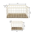 thumbnail image 4 of happimess BSK3004C-3SET Evvie Vintage Farmhouse Handmade Wire Metal Nesting Storage Baskets with Wood Base, Almond/Natural (Set of 3), 4 of 6