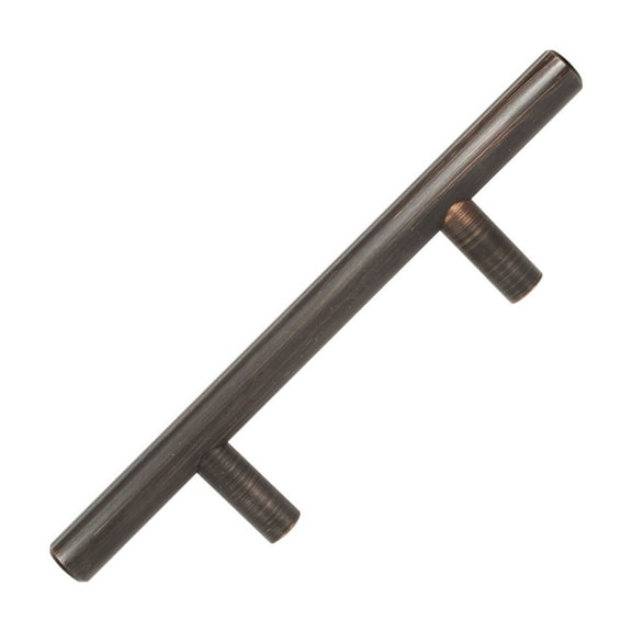 Rok Hardware Contemporary Euro Style Solid Metal Pull / Handle Brushed Oil-Rubbed Bronze 3" (76mm) Hole Centers, 6-5/32" (156 mm) Overall Length