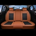 thumbnail image 2 of Florich Full Set Seat Covers, Waterproof Faux Leather Seat Protectors, Comfortable Auto Interior Cushions Fit for Most Cars Suv Trucks, Black&Brown, 2 of 9