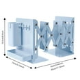 thumbnail image 3 of Adjustable Bookends with Pen Holder, Expandable Heavy Duty Metal Book Organizer for Desk, Office and Home Library, Retractable Book Stoppers for Books, 3 of 4