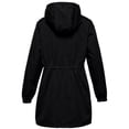 thumbnail image 6 of Women's Plus Size Long Waterproof Rain Jacket, Lightweight Hooded Windbreaker, Casual Outdoor Hiking Coat, Foldable Raincoat for Travel, All Season Rainwear, Packable Rain Jacket Black L, 6 of 7