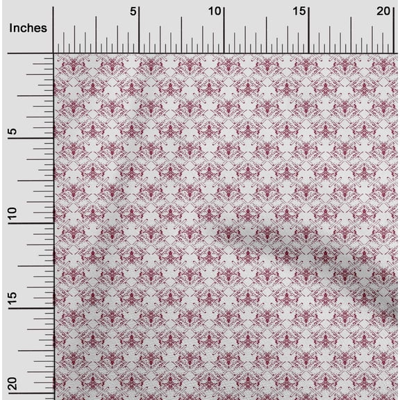 oneOone Cotton Cambric Bright Crimson Red Fabric Shapes Geometric Sewing Fabric By The Yard Printed Diy Clothing Sewing Supplies 56 Inch Wide