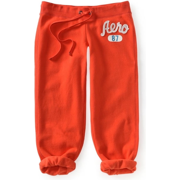 Aeropostale - Pantalones de chándal casuales recortados para mujer, ajuste cómodo, naranja, mediano Aeropostale Pantalones deportivos