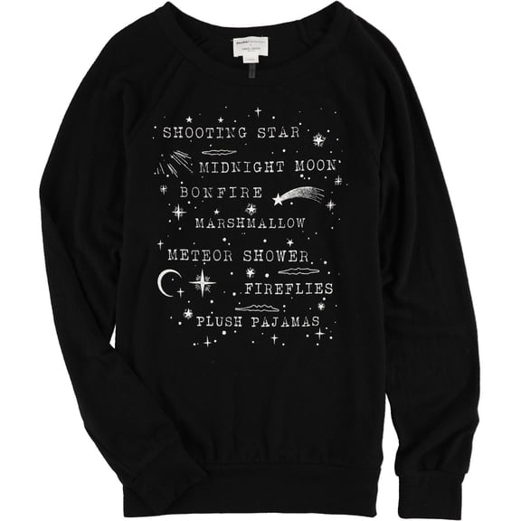 Studio Collection Womens Shooting Star Sweatshirt, Black, Medium