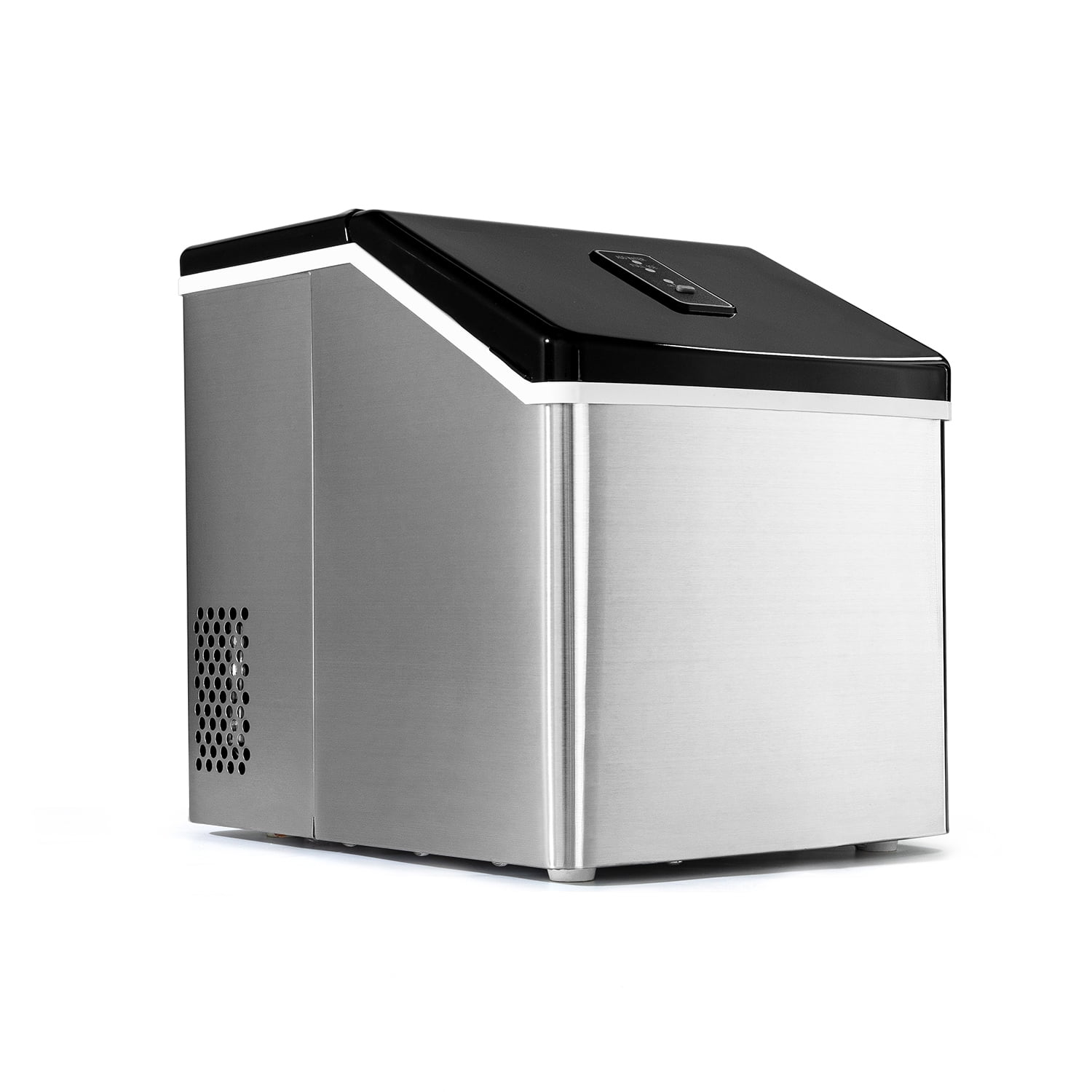 Portable 40 lbs Countertop Clear Square Ice Maker, Silver Stainless Steel Automatic Ice Machine Portable 40 lbs Countertop Clear Square Ice Maker, Silver Stainless Steel Automatic Ice Machine
