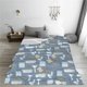 thumbnail image 5 of Fotbe Blue Bathroom Manta de Franela Acolchonada con Estampado, Súper Suave y Esponjosa, Extra Grande para Sofá, Cama, Uso Todo el Año-80"x60", 5 of 7